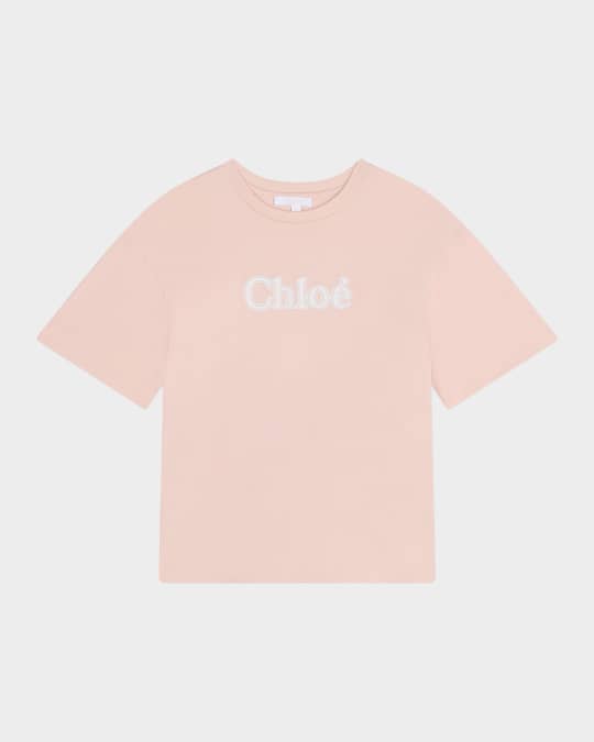 Girl's Embroidered Logo-Print T-Shirt, Size 4-5