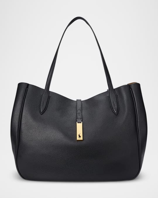 バッグ Lauren Ralph Lauren Black Leather Tote Lauren Ralph Lauren faux-leather Tote Bag | Black | FARFETCH