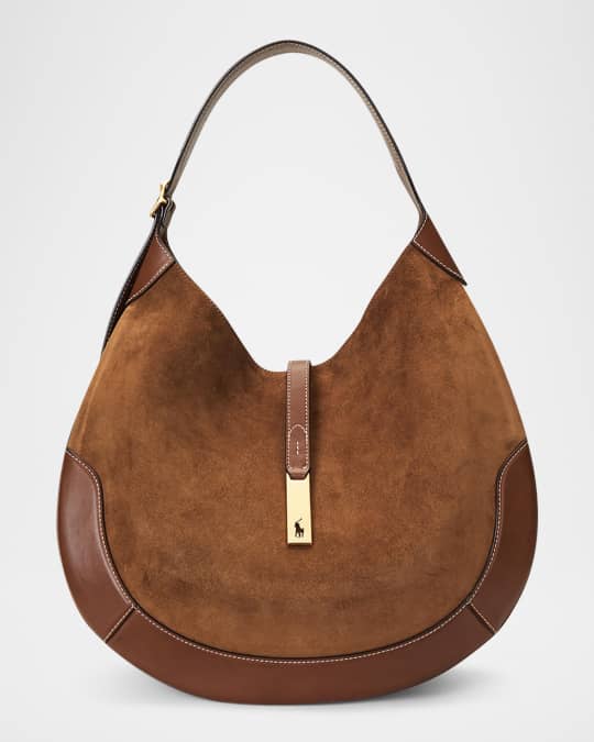 Polo Ralph Lauren Polo ID Large Suede Shoulder Bag | Neiman