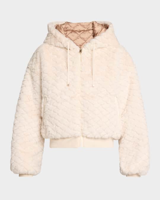 Blanc Noir Fawn Reversible Faux Fur Hoodie | Neiman Marcus