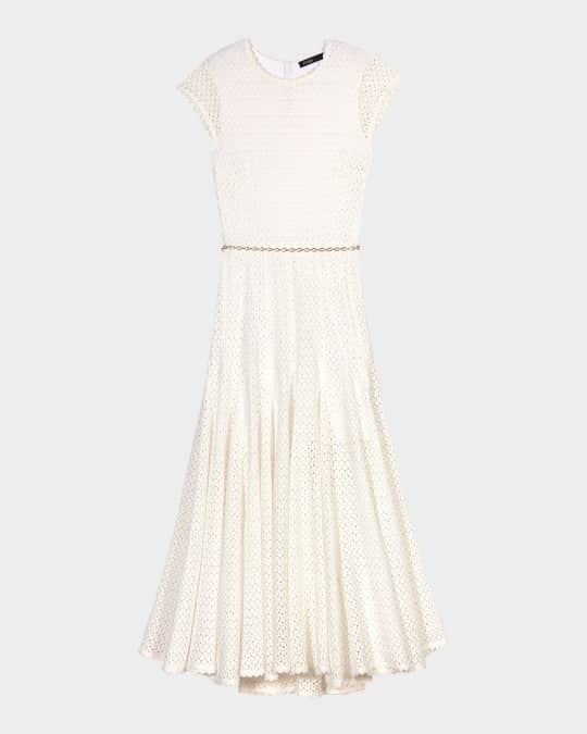Ricocha Chain-Belt Crochet Midi Dress