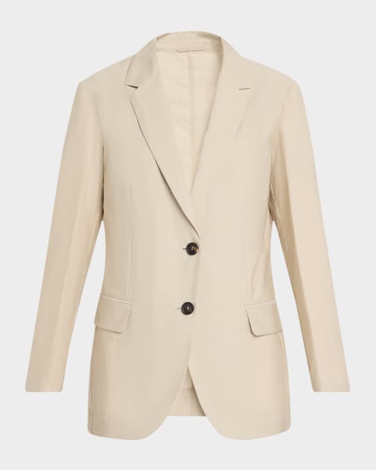 Techno Cotton Popeline Deconstructed Blazer