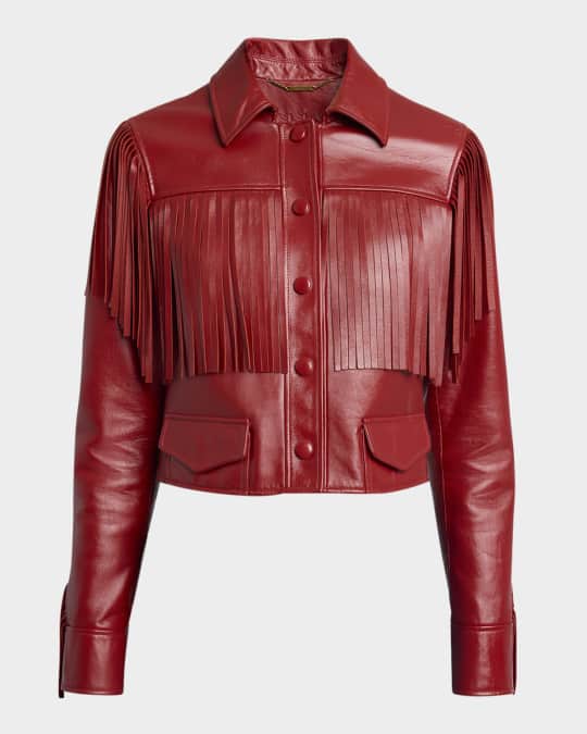 Chloé スタッズ付きレザージャケット Chloe Fringed Leather Jacket | Neiman Marcus