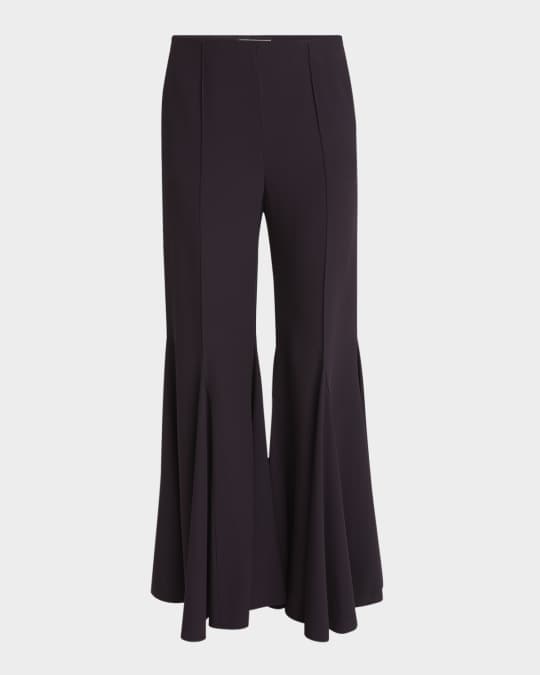 【CHLOE】FLARED TROUSERS●CH25APA0609793C Chloe Mid-Rise Godet Flare Trousers | Neiman Marcus