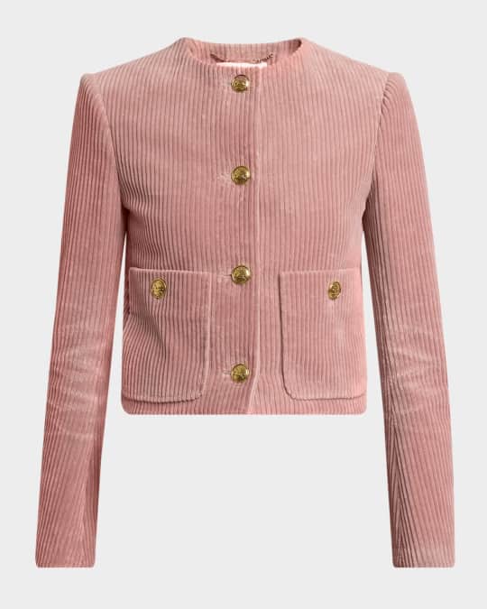 Corduroy Crop Single-Breasted Jacket