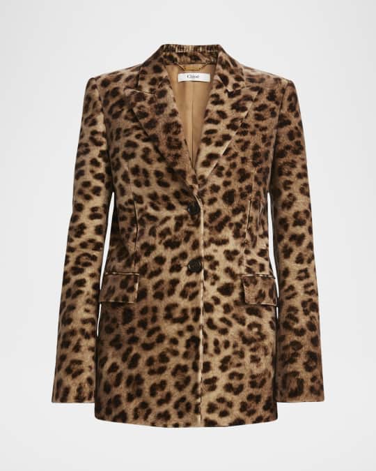 ジャケット CHLOE Giacca Chloe Leopard-Print SIngle-Breasted Jacket | Neiman Marcus