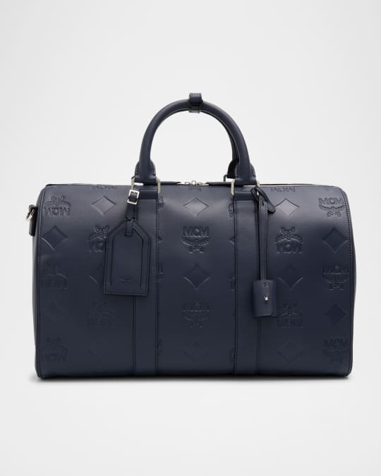 MCM Men's Ottomar Small Embossed Leather Duffel Bag | Neiman Marcus