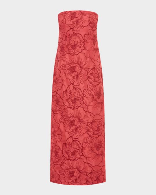 LEO LIN Rayna Floral Jacquard Strapless Bustier Gown | Neiman Marcus
