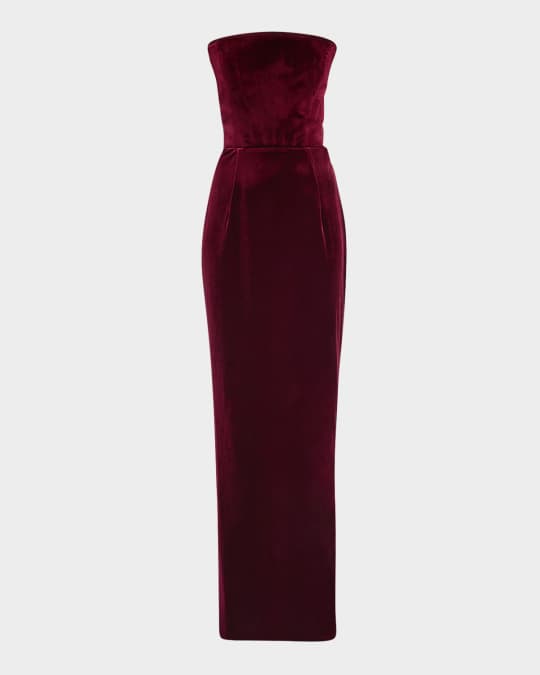 Bronx and Banco Florentina Strapless Velvet Gown with Gloves Neiman Marcus