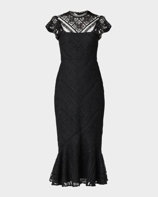 Lea Floral Lace Mermaid Midi Dress