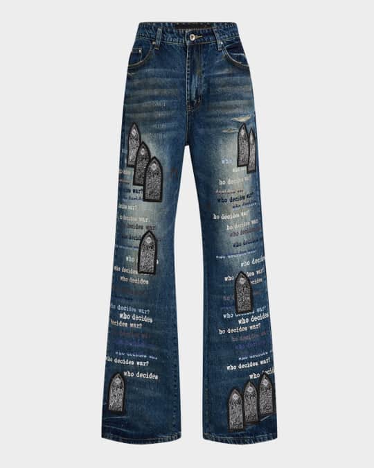 Men's Scripture Embroidered Jeans