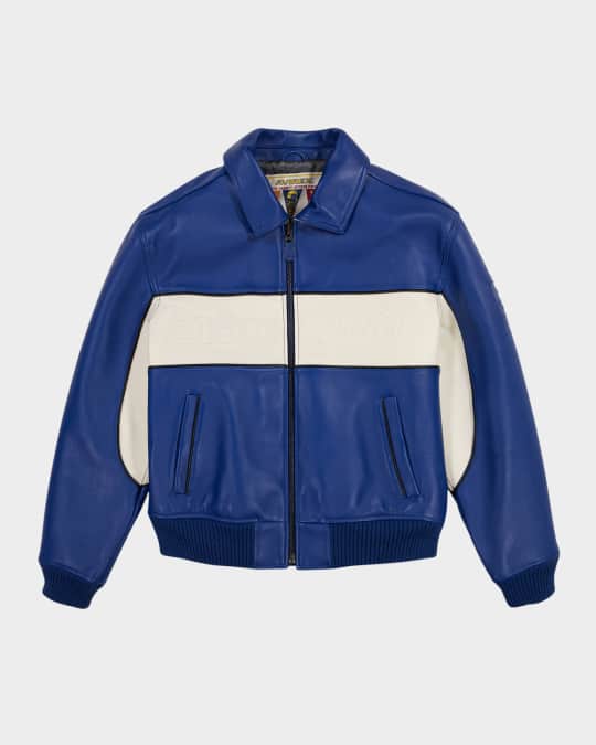 AVIREX Men's Super Spider Leather Racer Jacket | Neiman Marcus
