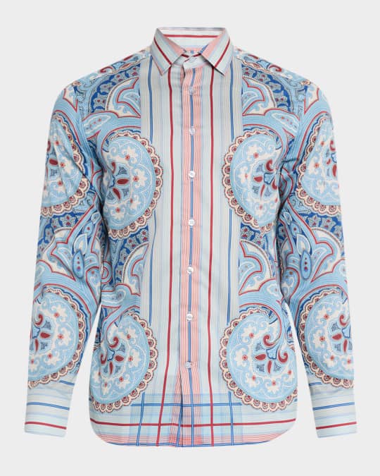 【送料&関税込】Etro Jersey With Logo And Paisley Print ETRO paisley-print Shirt | White | FARFETCH