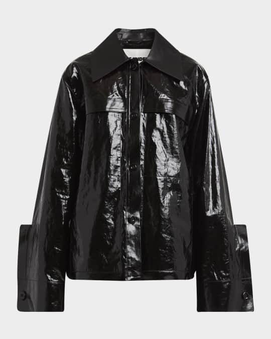 JIL SANDER（ジルサンダー）　SPORT JACKET E 01 Jil Sander Lacquered Linen Sport Jacket With Leather Collar