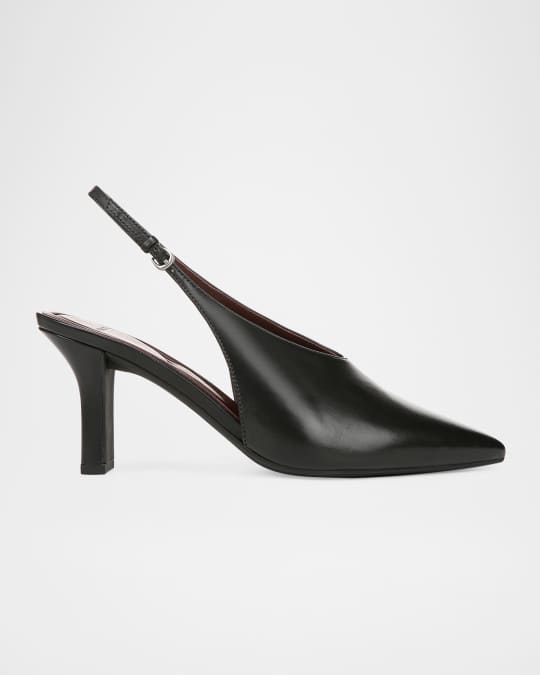 Devi Smooth Leather Slingback Pumps