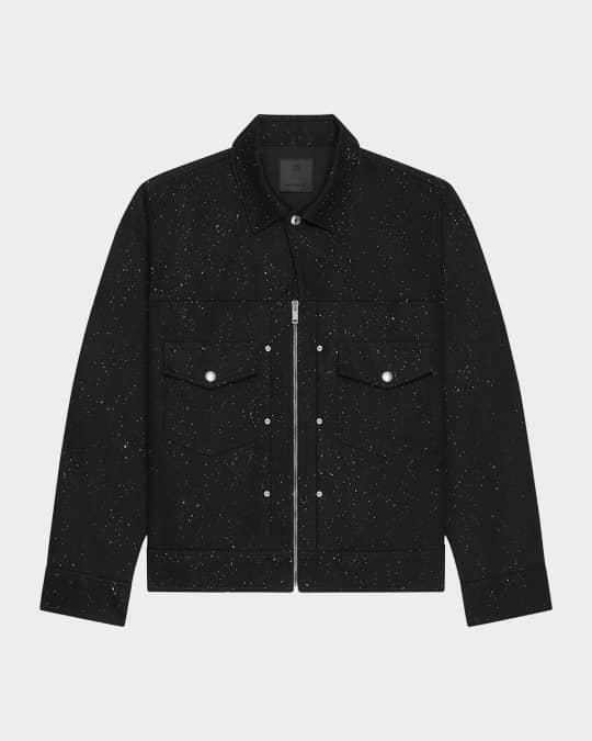 Givenchy Men's 4G Sequined Denim Work Jacket | Neiman Marcus