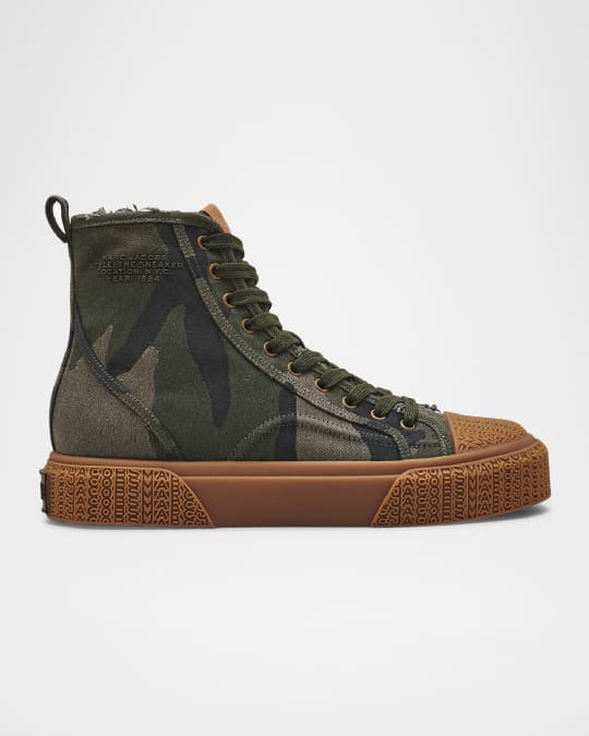 Marc Jacobs The Camo Canvas High-Top Sneakers | Neiman Marcus