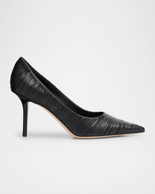 Love 85mm Pleated Leather Pumps