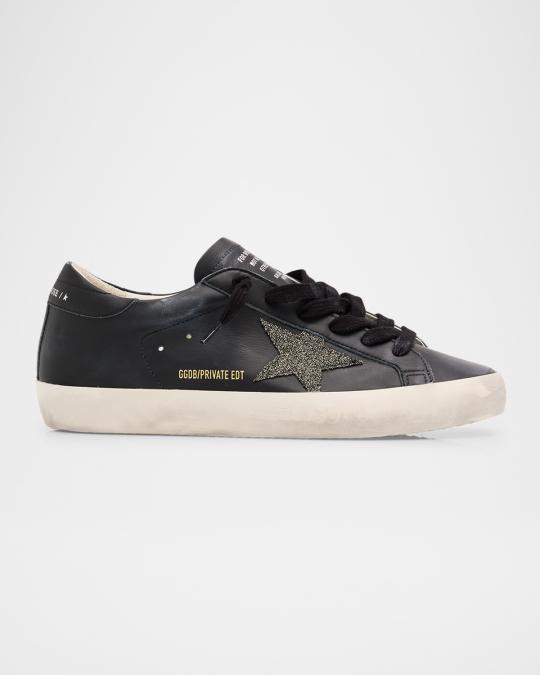 Golden Goose Super-Star Swarovski Leather Low-Top Sneakers