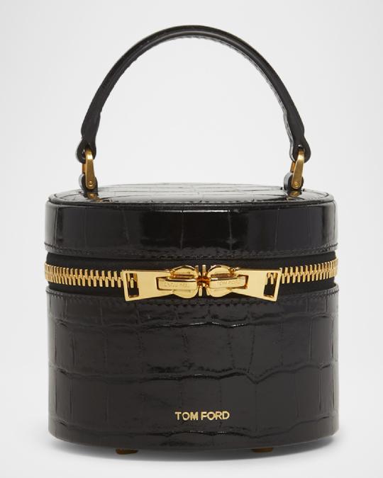 TOM FORD Audrey Mini Bucket Bag in Shiny Croc-Printed Leather | Neiman ...