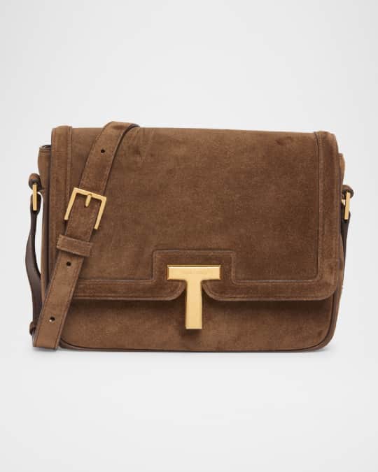 TOM FORD Wallis Small Flap Shoulder Bag in Suede | Neiman Marcus