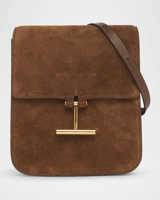 TOM FORD Tara Mini Flap Crossbody Bag in Suede | Neiman Marcus