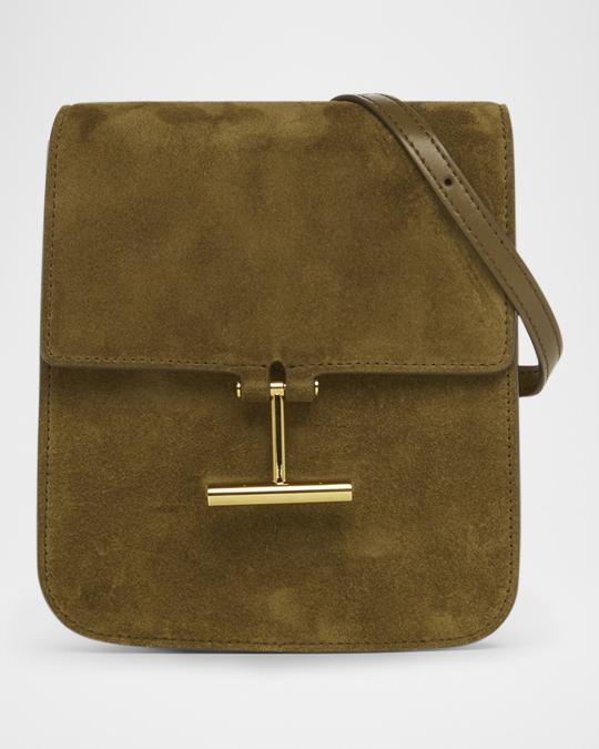TOM FORD Tara Mini Flap Crossbody Bag in Suede | Neiman Marcus