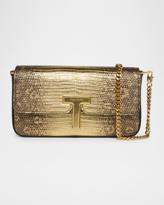 TOM FORD Wallis Mini Flap Shoulder Bag Snakeskin-Printed