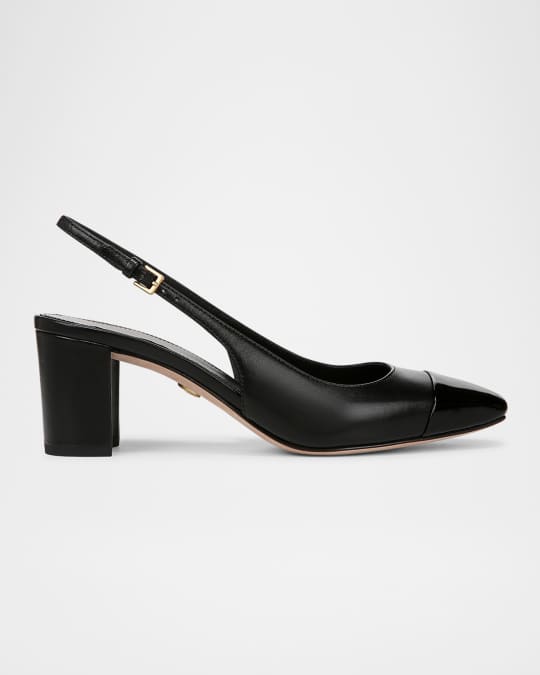 Cecile Mixed Leather Slingback Pumps