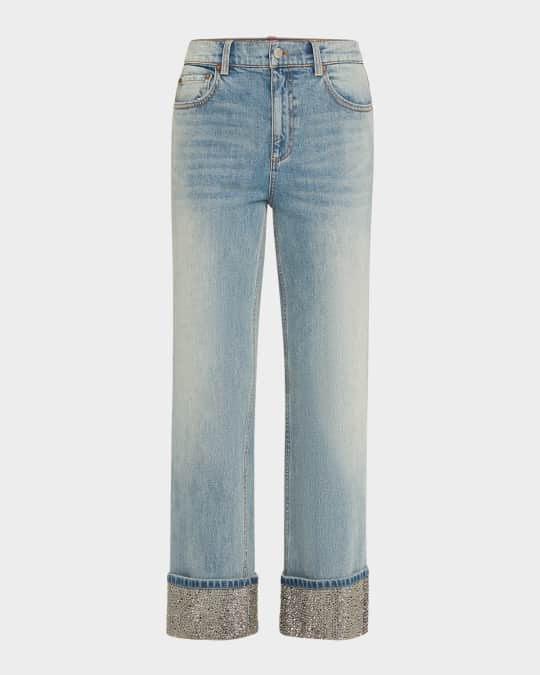 Weezy Embellished-Cuff Jeans