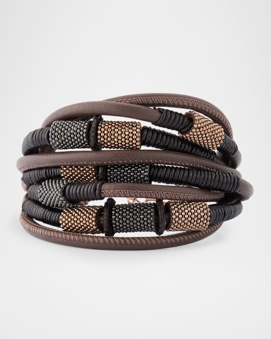 8-Strand Monili Leather Bracelet