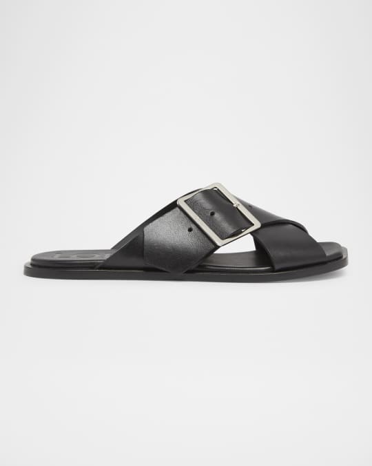 LOEWE　クリスクロスサンダル Loewe Petal Leather Crisscross Buckle Slide Sandals | Neiman Marcus