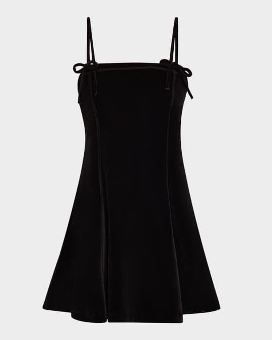Ganni Heavy Velour Strappy Mini Dress | Neiman Marcus