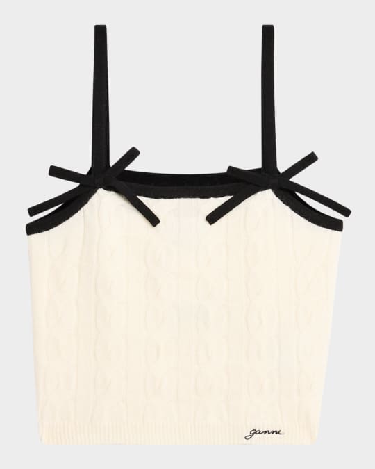 Cashmere Mix Bow Strap Top