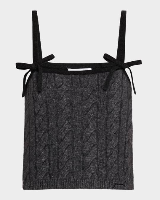 Cashmere Mix Bow Strap Top