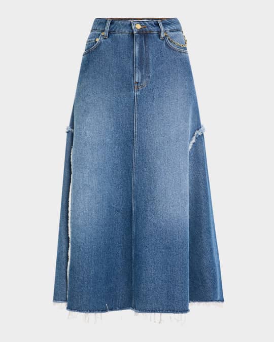 【コンビニ受取対応商品】 Ganni Marcus Neiman | Skirt Midi Denim A-Line スカート