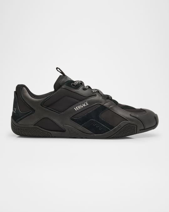 Men's Nylon and Leather Runner Sneakers