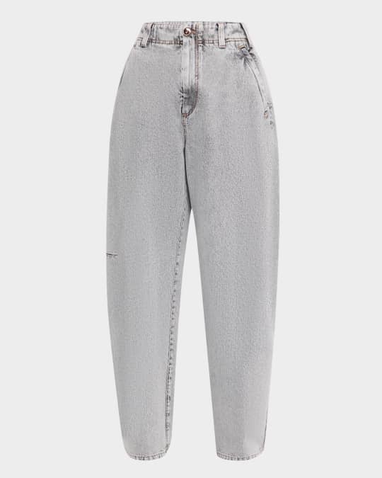 BRUNELLO CUCINELLI Curved grey denim jeans デニム Brunello Cucinelli Denim Curve Pants, Grey | Neiman Marcus