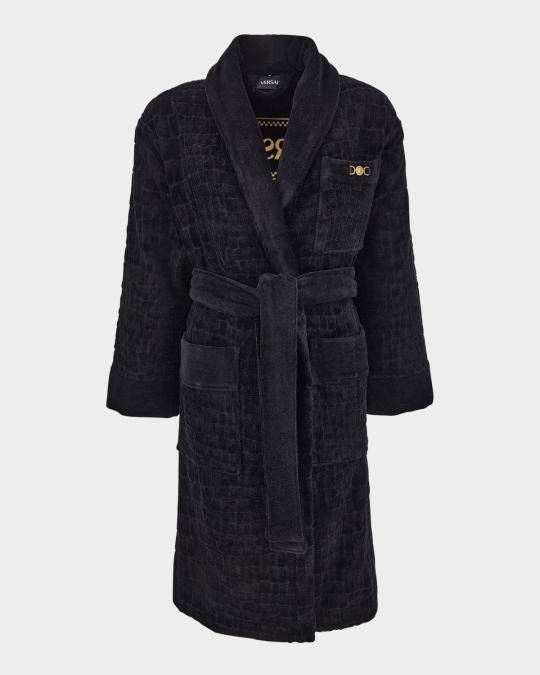 Versace Men's Medusa 95 Jacquard Terry Cloth Crocodile Pattern Robe ...