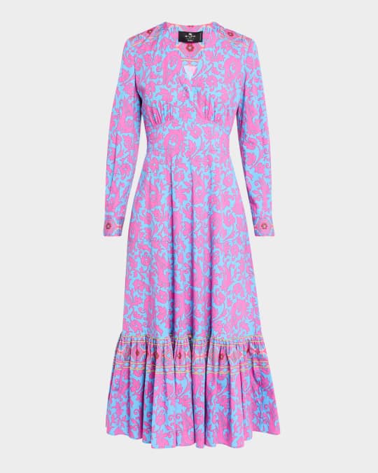 white christmas dresses Cotton Linen Long Sleeve Loose Midi Dress main image 0