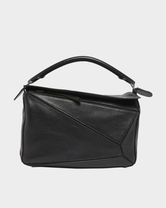 Men's Large Puzzle Shoulder Bag in Grained Deerskin