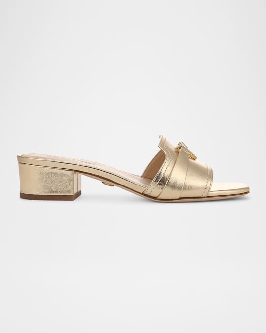 Annette Metallic Medallion Mule Sandals