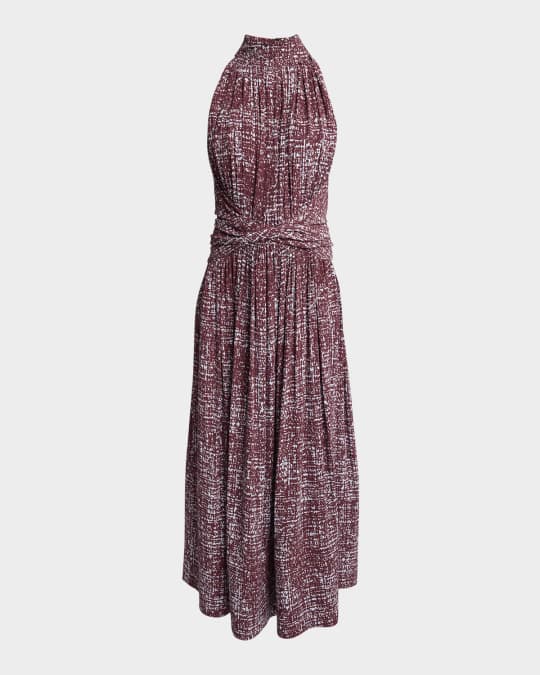 Proenza Schouler Lola Halter Printed Viscose Crepe Midi Dress | Neiman  Marcus
