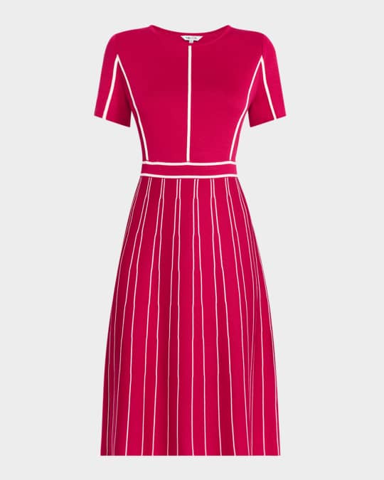 blue dress for baby girl Women's A-Line Sleeveless Dress Contrast Trim Wear to Work Cocktail Fit &  Flare Dresses main image 1