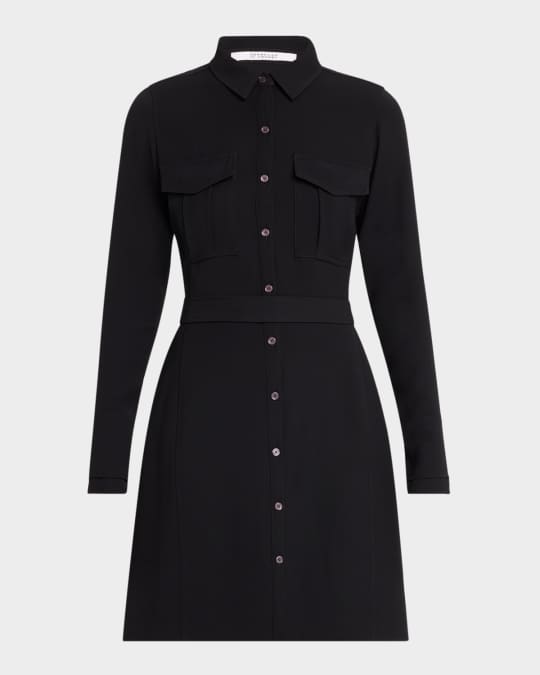 Derek Lam 10 Crosby Alexis Long-Sleeve Mini Shirtdress | Neiman Marcus
