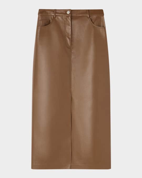 Hardy Faux Leather Midi Pencil Skirt