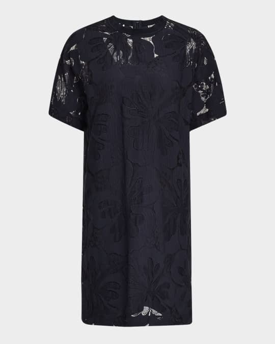 Max Mara Studio Luis Floral Lace Mini Shift Dress | Neiman Marcus