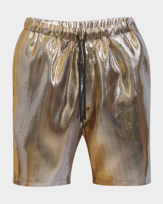 Dries Van Noten Men's Piperi Metallic Shorts | Neiman Marcus