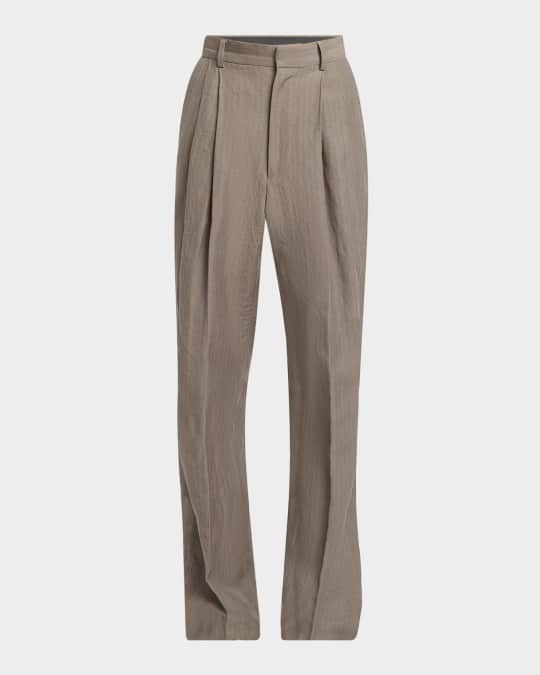 Dries Van Noten Men's Panrom Pleated Stripe Pants | Neiman