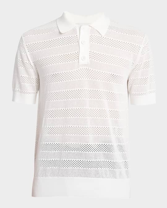 Dries Van Noten Men's Mercy Striped Knit Polo Shirt | Neiman